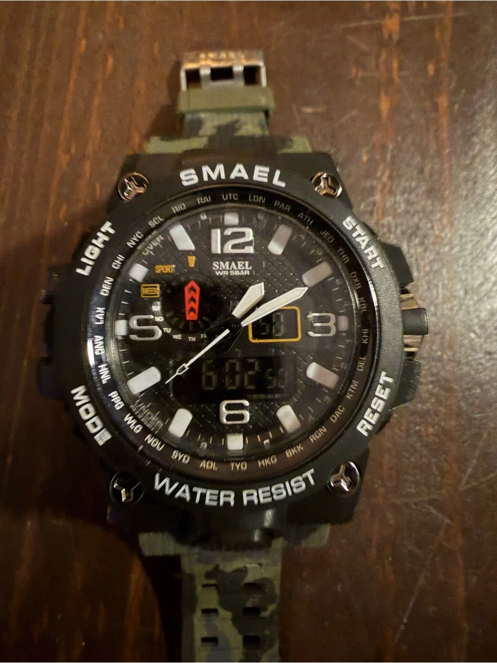 SMAEL 1546 Military Tactical Sport Watch - Olive Green Camo